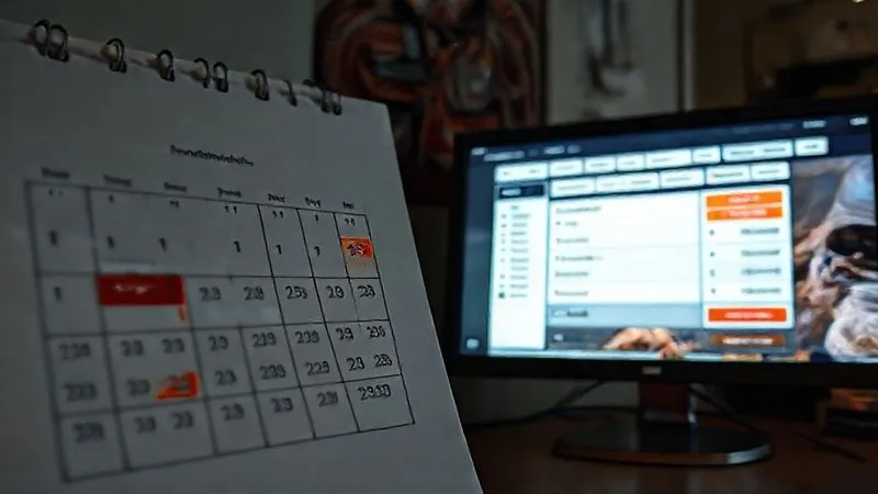 A photorealistic, professional photography, 8K, cinematic lighting, sharp focus, depth of field, shot on a high-end DSLR, showing a detailed calendar with specific dates highlighted several months in advance, next to a computer screen displaying train ticket booking options with attractive low prices, symbolizing proactive planning and cost savings.