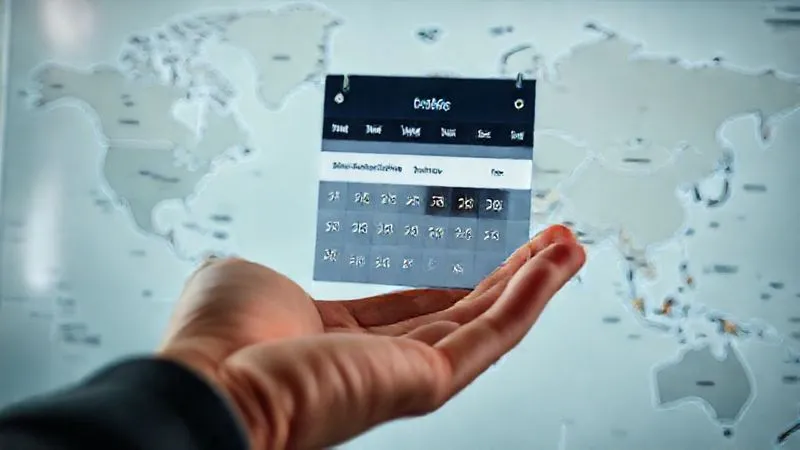 A photorealistic, professional photography, 8K, cinematic lighting, sharp focus, depth of field, shot on a high-end DSLR, of a person's hand highlighting a flexible date option on an online flight booking calendar, with a subtle background of a world map, conveying smart travel planning.