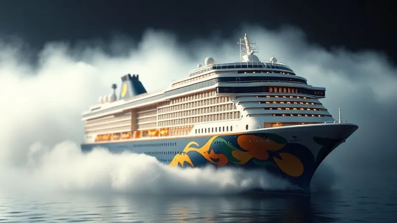 A photorealistic, professional photography, 8K, cinematic lighting, sharp focus, depth of field, shot on a high-end DSLR, of a beautifully redesigned cruise ship model emerging from a misty background, with vibrant new branding and a sense of renewed purpose, symbolizing a strategic relaunch and fresh start for a themed cruise. A photorealistic, professional photography, 8K, cinematic lighting, sharp focus, depth of field, shot on a high-end DSLR, of a beautifully redesigned cruise ship model emerging from a misty background, with vibrant new branding and a sense of renewed purpose, symbolizing a strategic relaunch and fresh start for a themed cruise.